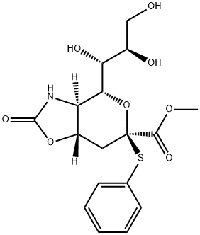5-N,4-O-羰基-3,5-二脱氧-2-S-苯基-2-硫-D-甘油酸-Β-D-半乳-2-吡喃壬酮糖甲酯 结构式