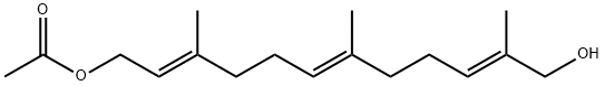 2,6,10-Dodecatriene-1,12-diol, 2,6,10-trimethyl-, 12-acetate, (2E,6E,10E)- 结构式