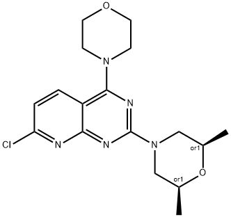 (2S,6R)-4-(7-氯-4-吗啉代吡啶并[2,3-D]嘧啶-2-基)-2,6-二甲基吗啉 结构式