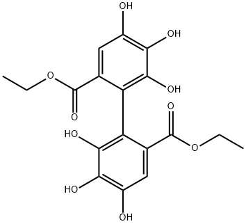 [1,1'-Biphenyl]-2,2'-dicarboxylic acid, 4,4',5,5',6,6'-hexahydroxy-, 2,2'-diethyl ester 结构式