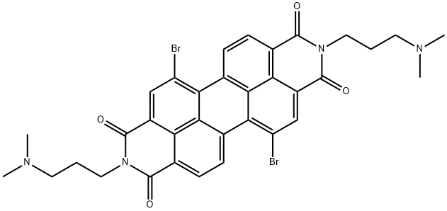 5,12-dibromo-2,9-bis(3-(dimethylamino)propyl)anthra[2,1,9-def:6,5,10-d'e'f']diisoquinoline-1,3,8,10(2H,9H)-tetraone 结构式