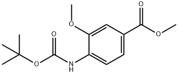 4-((叔丁氧基羰基)氨基)-3-甲氧基苯甲酸甲酯 结构式