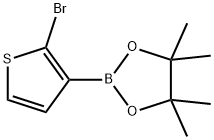 2-(2-溴噻吩-3-基)-4,4,5,5-四甲基-1,3,2-二氧硼烷 结构式