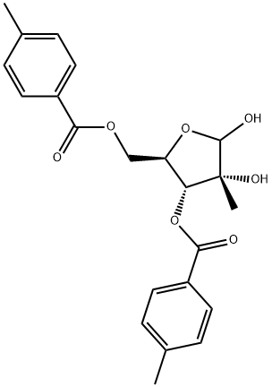 2-C-METHYL-3,5-DI-O-(4-METHYLBENZOYL)-D-RIBOFURANOSE 结构式