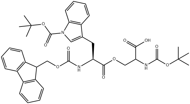 (Tert-Butoxy)Carbonyl Ser((9H-Fluoren-9-yl)MethOxy]Carbonyl Trp(Boc))-OH 结构式
