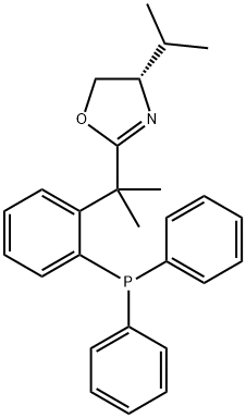 (S)-2-(2-(2-(二苯基膦基)苯基)丙-2-基)-4-异丙基-4,5-二氢恶唑 结构式