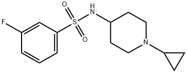 N-(1-环丙基哌啶-4-基)-3-氟苯并-1-磺酰胺 结构式
