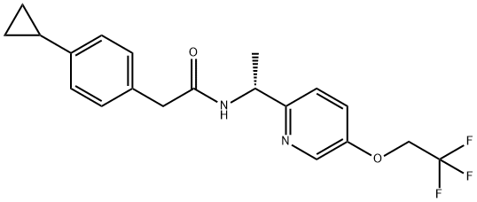 2(4-环丙基苯基)-N[(1R)- 1 -[5 -(2,2,2-三氟乙氧基)吡啶-2-基]乙基]乙酰胺 结构式