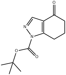 4-氧代-4,5,6,7-四氢-1H-吲唑-1-羧酸叔丁酯 结构式