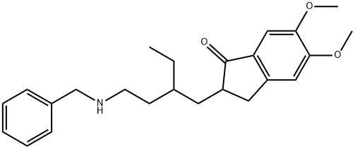 1H-Inden-1-one, 2-[2-ethyl-4-[(phenylmethyl)amino]butyl]-2,3-dihydro-5,6-dimethoxy- 结构式