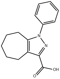 1-苯基-1H,4H,5H,6H,7H,8H-环庚[C]吡唑-3-羧酸 结构式