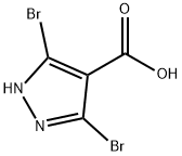 3,5-二溴1H-吡唑-4-羧酸- 结构式