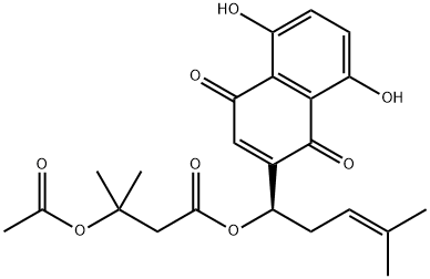 Β-乙酰氧基异戊酰阿卡宁 结构式
