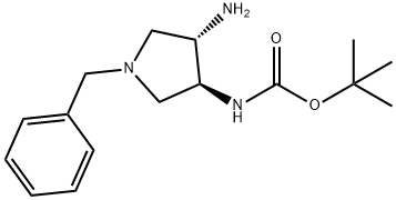 (3S,4S)-tert-butyl (4-amino-1-benzylpyrrolidin-3-yl)carbamate 结构式