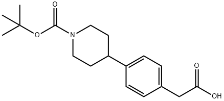 2-(4-(1-(TERT-BUTOXYCARBONYL)PIPERIDIN-4-YL)PHENYL)ACETIC ACID 结构式