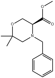 (S)-4-苄基-6,6-二甲基吗啉-3-羧酸甲酯 结构式