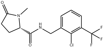 (S)-(N)-2-氯-3-(三氟甲基)苄基)-1-甲基-5-氧吡咯烷-2-甲酰胺 结构式