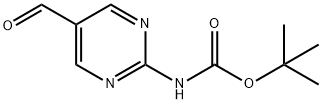(5-甲酰基嘧啶-2-基)氨基甲酸叔丁酯 结构式