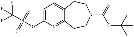 叔-丁基 2-(((三氟甲基)磺酰)氧代)-8,9-二氢-5H-吡啶并[2,3-D]氮杂卓-7(6H)-甲酸基酯 结构式