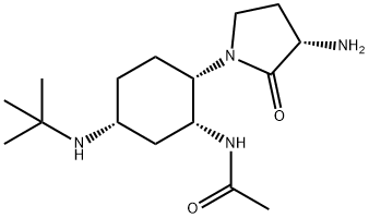 Acetamide, N-[(1R,2S,5R)-2-[(3S)-3-amino-2-oxo-1-pyrrolidinyl]-5-[(1,1-dimethylethyl)amino]cyclohexyl]- 结构式