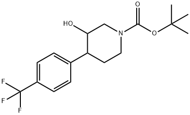 3-羟基-4-[4-(三氟甲基)苯基]哌啶-1-羧酸叔丁酯 结构式