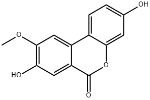 6H-Dibenzo[b,d]pyran-6-one, 3,8-dihydroxy-9-methoxy- 结构式