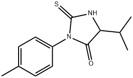 5-(1-甲基乙基)-3-(4-甲基苯基)-2-硫代-4-咪唑烷酮 结构式