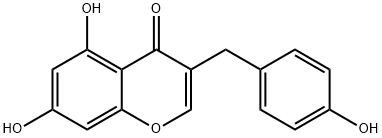 4H-1-Benzopyran-4-one, 5,7-dihydroxy-3-[(4-hydroxyphenyl)methyl]- 结构式