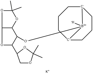 9-O-(1,2:5,6-二-O-异亚丙基-ALPHA-D-呋喃葡萄糖基)双环[3.3.1]壬烷-9-硼氢化钾 结构式