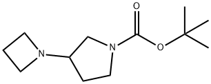 1-Pyrrolidinecarboxylic acid, 3-(1-azetidinyl)-, 1,1-dimethylethyl ester 结构式