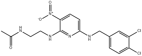 Acetamide, N-[2-[[6-[[(3,4-dichlorophenyl)methyl]amino]-3-nitro-2-pyridinyl]amino]ethyl]- 结构式