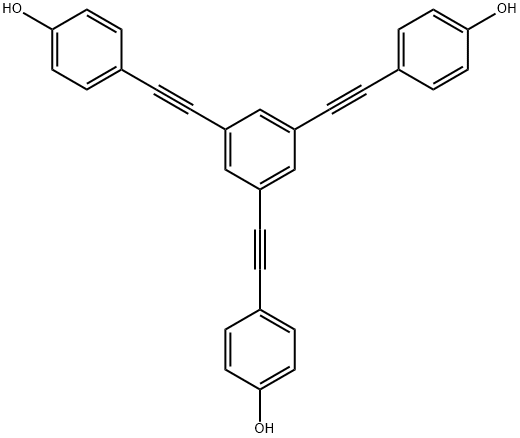 4,4',4'-(苯-1,3,5-三烷基三(乙炔-2,1-二烷基))三酚 结构式
