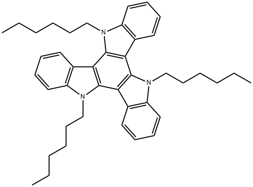 5,10,15-三己基-10,15-二氢-5H-二吲哚[3,2-A:3',2'-C]咔唑 结构式
