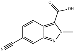 6-氰基-2-甲基-2H-吲唑-3-羧酸 结构式