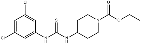 1-Piperidinecarboxylic acid, 4-[[[(3,5-dichlorophenyl)amino]thioxomethyl]amino]-, ethyl ester 结构式