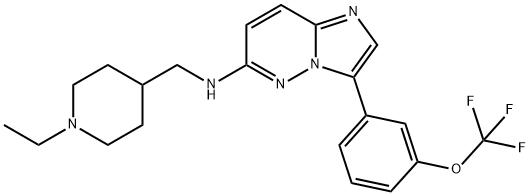 N-((1-ethylpiperidin-4-yl)methyl)-3-(3-(trifluoromethoxy)phenyl)imidazo[1,2-bl Dyridazin-6-amine 结构式