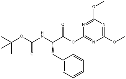 L-Phenylalanine, N-[(1,1-dimethylethoxy)carbonyl]-, 4,6-dimethoxy-1,3,5-triazin-2-yl ester 结构式