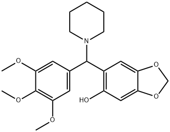 6-(哌啶-1-基(3,4,5-三甲基氧基苯基)甲基)苯并[D][1,3]二氧戊环-5-醇 结构式