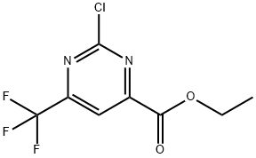 2-氯-6-(三氟甲基)嘧啶-4-甲酸乙酯 结构式