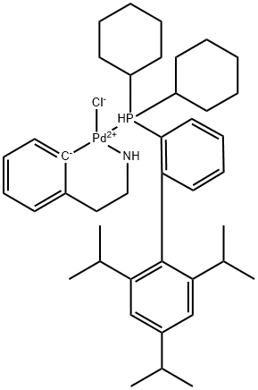 氯(2-二环己基膦基-2',4',6'-三异丙基-1,1'-联苯)[2-(2-氨基乙基苯基)]钯(II) 结构式