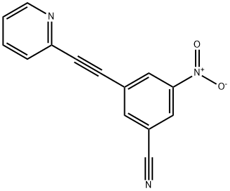 Benzonitrile, 3-nitro-5-[2-(2-pyridinyl)ethynyl]- 结构式