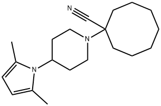 Cyclooctanecarbonitrile, 1-[4-(2,5-dimethyl-1H-pyrrol-1-yl)-1-piperidinyl]- 结构式