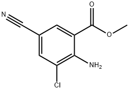 2-氨基-3-氯-5-氰基苯甲酸甲酯 结构式