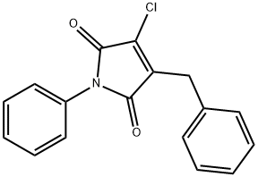 1H-Pyrrole-2,5-dione, 3-chloro-1-phenyl-4-(phenylmethyl)- 结构式