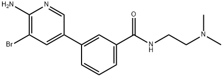 Benzamide, 3-(6-amino-5-bromo-3-pyridinyl)-N-[2-(dimethylamino)ethyl]- 结构式