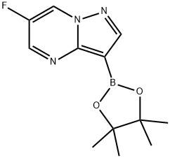 6-氟-3-(4,4,5,5-四甲基-1,3,2-二氧硼杂环戊烷-2-基)吡唑并[1,5-A]嘧啶 结构式