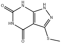 1H-Pyrazolo[3,4-d]pyrimidine-4,6(5H,7H)-dione, 3-(methylthio)- 结构式