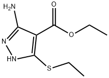 1H-Pyrazole-4-carboxylic acid, 3-amino-5-(ethylthio)-, ethyl ester 结构式