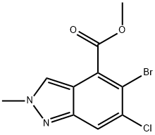 2H-Indazole-4-carboxylic acid, 5-bromo-6-chloro-2-methyl-, methyl ester 结构式