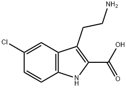 3-(2-氨基乙基)-5-氯-1H-吲哚-2-甲酸 结构式